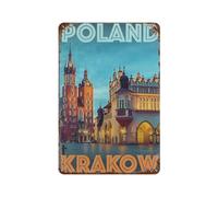 Vintage Metal Horse Tin Sign Funny Retro,Poland Krakow St. Mary's Basilica,Metal Wall Decor Decorative Tin Sign Art Plaque Poster for Home Kitchen Bar Coffee Shop Club Decoration(15x30cm）