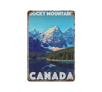 Vintage Metal Horse Tin Sign Funny Retro,Rocky Mountains Canada Banff National Park,Metal Wall Decor Decorative Tin Sign Art Plaque Poster for Home Kitchen Bar Coffee Shop Club Decoration(30x40cm）