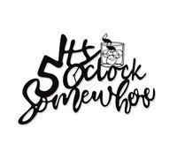 Vintage Metal "It's 5 O'clock Somewhere" Bar Sign - Rustic Bar Decorations for Home Bar, Wall Decor & Unique Gift Idea (14.5x10.8 in)