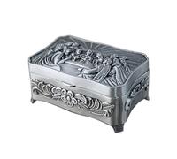 Vintage Metal Jewelry Box Last Supper Jewelry Storage Eucharistic Box Vintage Metal Desktop Jewelry Box Border Jewelry Storage Jewelry Packaging Box Bracelet Ring Earrings Gift (A-Silver, One Size)