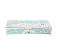 Vintage Metal Jewelry Box Peacock Pattern Zinc Alloy Trinket Organizer for Gift Antique Keepsake