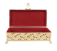 Vintage Metal Jewelry Box, Rectangular Personalised Jewellery Trinket Case with Soft Velvet Interior Large Capacity Storage for Man Woman Rings Necklaces