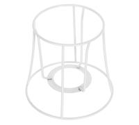 Vintage Metal Lamp Shade Holder for DIY Pendant Light, White | Irregular French Retro Frame, Sturdy Iron Structure, Dining Areas and Office Use, Unique Illumination Effects