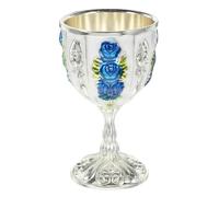 Vintage Metal Liquor Cup 7x4x4cm Footed Cocktail Drinking Tumbler | Silver Iron Construction, Delicate Embossed Pattern, Stable Tabletop Display, for Tea, Dessert Shots or Restaurants