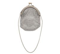 Vintage Metal Mesh Coin Pouch with Gold Frame and Shoulder Chain | Stainless Steel Construction, Easy Access and Compact Storage, for Coins and Transit Cards at Celebrations