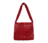 Vintage Metal Mesh Evening Purse for Women - Shiny Dressy Formal Handbag for Party, Wedding, Cocktail & Special Events, Red 1