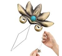 Vintage Metal Needle Threader Tool - Flower-Shaped Rhinestone Sewing Threader for Hand Sewing, Embroidery & Cross stitchs, Easy Threading Aid for Elders & Crafters, Alloy Needle Inserter Gift
