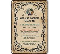 Vintage Metal Poster Witchy Decor Aesthetic The Power of Water Fire Air Earth Witch Tin Sign Board Decorative Cafe Bar Coffee Plaque 8x12 inch