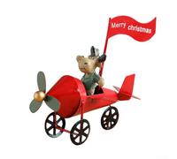 Vintage Metal Santa Plane Xmas Decoration for Tree Holiday(B)