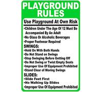 Vintage Metal Sign Aluminum Sign Playground Rules Use Playground At Your Own Risk With Rules Sign For Outdoor & Indoor 5.5x8 Inch