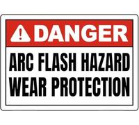 Vintage Metal Sign ARC FLASH HAZARD - WEAR PROTECTION Tin Sign 8x12 inch - Retro Wall Decor For Home Coffee Bar Funny Aluminum