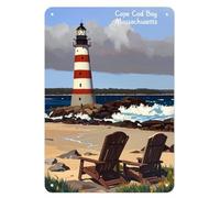 Vintage Metal Sign Cape Cod Bay, Massachusetts Tin Sign Aluminum Sign Retro Wall Decor for Home, Cafe, and Garden 8x12 inch