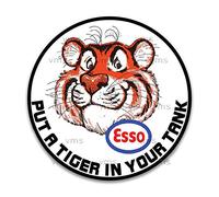 Vintage Metal Sign ESSO TIGER IN TANK 14 inch ROUND Home Decor Inside Outside Bar Kitchen Pub Decorative Plaques