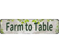 Vintage Metal Sign Farm to Table Aluminum Sign Tin Sign Retro Wall Decor for Home, Office, Bar, Kitchen, Garage 16x4 inch