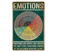 Vintage Metal Sign Funny Retro Emotions Feelings Wall Decor Tin SignThe Feelings Wheel Therapy Chart Poster Circle 12x16 Inch Metal tin Signs