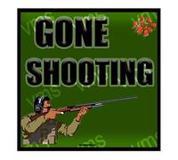 Vintage Metal Sign GONE SHOOTING 12X12 inch Home Decor Inside Outside Bar Kitchen Pub Decorative Plaques