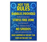 Vintage Metal Sign HOT TUB RULES 12X18 inch Home Decor Inside Outside Bar Kitchen Pub Decorative Plaques