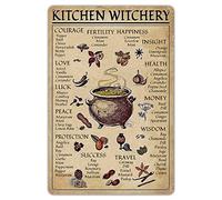 Vintage metal sign kitchen witchery spice tin sign wall art home kitchen decorations knowledge poster 8×12 INCH