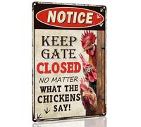 Vintage Metal Sign Notice Keep Gate Closed Chicken Signs Metal Tin Sign For Home Outdoor Indoor Office Bar Yard Decor 8x12 Inch