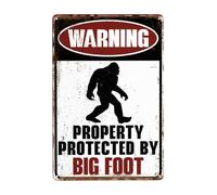 Vintage Metal Sign, Property Protected By Big Foot Tin sign, Funny Decor Poster for Home Man Cave Bar Garden Garage Wall Plaque Iron Sign 20 x 30 cm