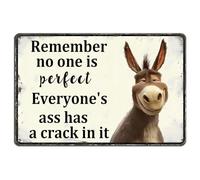 Vintage Metal Sign Remember No One is Perfect Everyone's Ass Has A Crack in it Metal Posters for Home Bar Bedroom Kitchen Garage Garden Cafe Club Man Cave 12x16 Inch