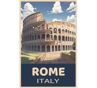 Vintage Metal Sign ROME ITALY Aluminum Sign Tin Sign Retro Wall Decor for Home, Office, Bar, Kitchen, Garage 8x12 inch