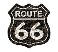 Vintage Metal Sign ROUTE 66 BLACK RUSTY SHAPE 15X15.5 inch Home Decor Inside Outside Bar Kitchen Pub Decorative Plaques