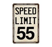 Vintage Metal Sign, Speed Limit 55 Tin sign, Funny Decor Poster for Home Man Cave Bar Garden Garage Wall Plaque Iron Sign 20 x 30 cm