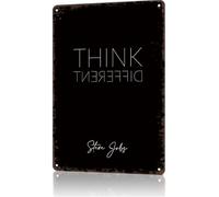 Vintage Metal Sign Steve Jobs Think Different Poster Retro Tin Signs Funny Aluminum Sign For Man Cave, Garage, Living Roome, Cafe And Pub Decoration 8 X 12 Inch