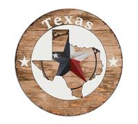 Vintage Metal Sign Texas Lone' Star Home Map Home Décor Metal Plaque for Fence House Outdoor Western Country Barn Star Art Poster Gift for Backyard 9x9 Inch Round