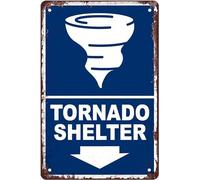 Vintage Metal Sign Tornado Shelter Down Arrow Metal Tin Sign Aluminum Sign For Home Coffee Bar Wall Decor Gift Plaque Tin Sign 12x8 inch