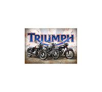 Vintage Metal Sign TRIUMPH 3 CLASSICS 18X12 Home Decor Inside Outside Bar Kitchen Pub Decorative Plaques