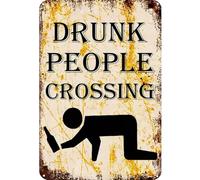 Vintage Metal Signs Drunk People Crossing Retro Metal Tin Signs For Home Man Cave Basement Decor Bar Accessories And Decor Garage Signs Bar Pictures Wall Decor Garage Decor 8x12 Inch