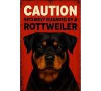 Vintage Metal Signs for Wall Decor - 8 x 10 Inches Durable Aluminum Tin Sign Plaque for Home Garage Club bar Wall Art Decoration - Retro Wall Signs, Best Gift Idea (Rottweiler On Duty)