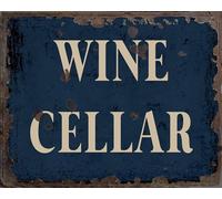 Vintage Metal Signs for Wall Decor - 8 x 10 Inches Durable Aluminum Tin Sign Plaque for Home Garage Club bar Wall Art Decoration - Retro Wall Signs, Best Gift Idea (Wine Cellar)
