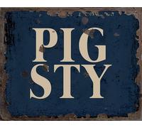 Vintage Metal Signs for Wall Decor - 8 x 10 Inches Durable Aluminum Tin Sign Plaque for Home Garage Club bar Wall Art Decoration - Retro Wall Signs, Best Gift Idea (Pig Sty)
