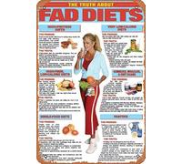 Vintage Metal Signs,Funny The Truth About Fad Diets Nutrition Inc. Poster Sign Wall Art Decor Plaque for Musical Man Cave Farmhouse Bar Pub Club Cafe Bathroom Film Poster Movie Tin Sign 8x12 inch