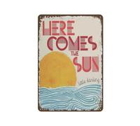 Vintage Metal Signs Here Comes The Sun Sign Retro Wall Decor Tin Sign Funny Decorations For Home Cafes Office Store Pubs Club Plaque Tin Sign Yard Sign Gift 12x8 inch