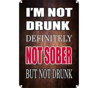Vintage Metal Signs NOT DRUNK Retro Metal Tin Signs For Home Man Cave Basement Decor Bar Accessories And Decor Garage Signs Bar Pictures Wall Decor Garage Decor 8x12 Inch