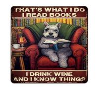 Vintage Metal Signs Outdoor That's What I Do I Read Books I Drink Wine Room Decor for Men Metal Plaque for Business Cabin Patio Bookish Gifts Librarian Bookworm Art Poster Gift for Backyard 12x12