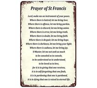 Vintage Metal Signs - Prayer Of St Francis Tin Sign Religious Poster Wall Art Decor Plaque for Home Club Cafe Living Room 8x12 inch