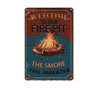 Vintage Metal Signs - Retro Tin Posters for Boho, Hippie & Funny Wall Decor - Ideal for Home, Outdoor Fire Pit, Camping & Music-Themed Parties - & Intense - 12x8 Inches