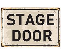 Vintage Metal Signs Stage Door Tin Sign Poster Wall Art Decor Plaque for Home Movie and Musical Theater Concert Entry Signage Indoors or Outdoors 12x8 inch