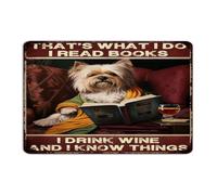 Vintage Metal Signs That's What I Do I Read Books I Drink Wine And I Know Things Home Décor Garage Signs for Fence Business Cabin Teachers Art Poster Gift for Home 12x18 Inch