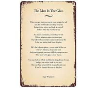 Vintage Metal Signs - The Man in The Glass Poem Tin Sign Poster Wall Art Decor Plaque for Home Bar Pub Club Cafe 8x12 inch