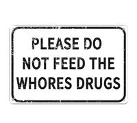 Vintage Metal Signs Warning Please Do Retro Metal Tin Signs For Home Man Cave Basement Decor Bar Accessories and Garage Signs Bar Pictures Wall Decor 16X12 Inch