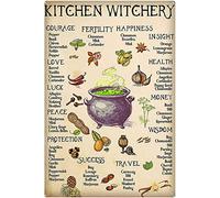 Vintage Metal Tin Plaque Signs Plate Sign Witch Kitchen Witchery Metal Sign Funny Metal Sign Witchery Sign For Home Kitchen Wall Decor Halloween Easter Decorative Tin Sign For Man Cavech 5.5x8inch