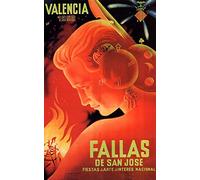 Vintage Metal Tin Poster - Valencia Fallas de San Jose, 1950 Spanish Travel - Bar Sign Retro Decoration Sign Wall Art Poster 8x12inch (20x30cm)