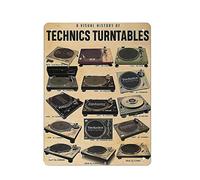 Vintage Metal Tin Sign A Visual History of Technics Turntables Iron Painting Home Kitchen Garage Man Cave Wall Decor Plaque Art Poster Funny Gift