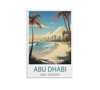 Vintage Metal Tin Sign Abu Dhabi Arab Emirates Vintage Wall Tin Plaque Ideal for Pub Shed Bar Office Man Cave Home Bedroom Dining Room Kitchen 15x30cm